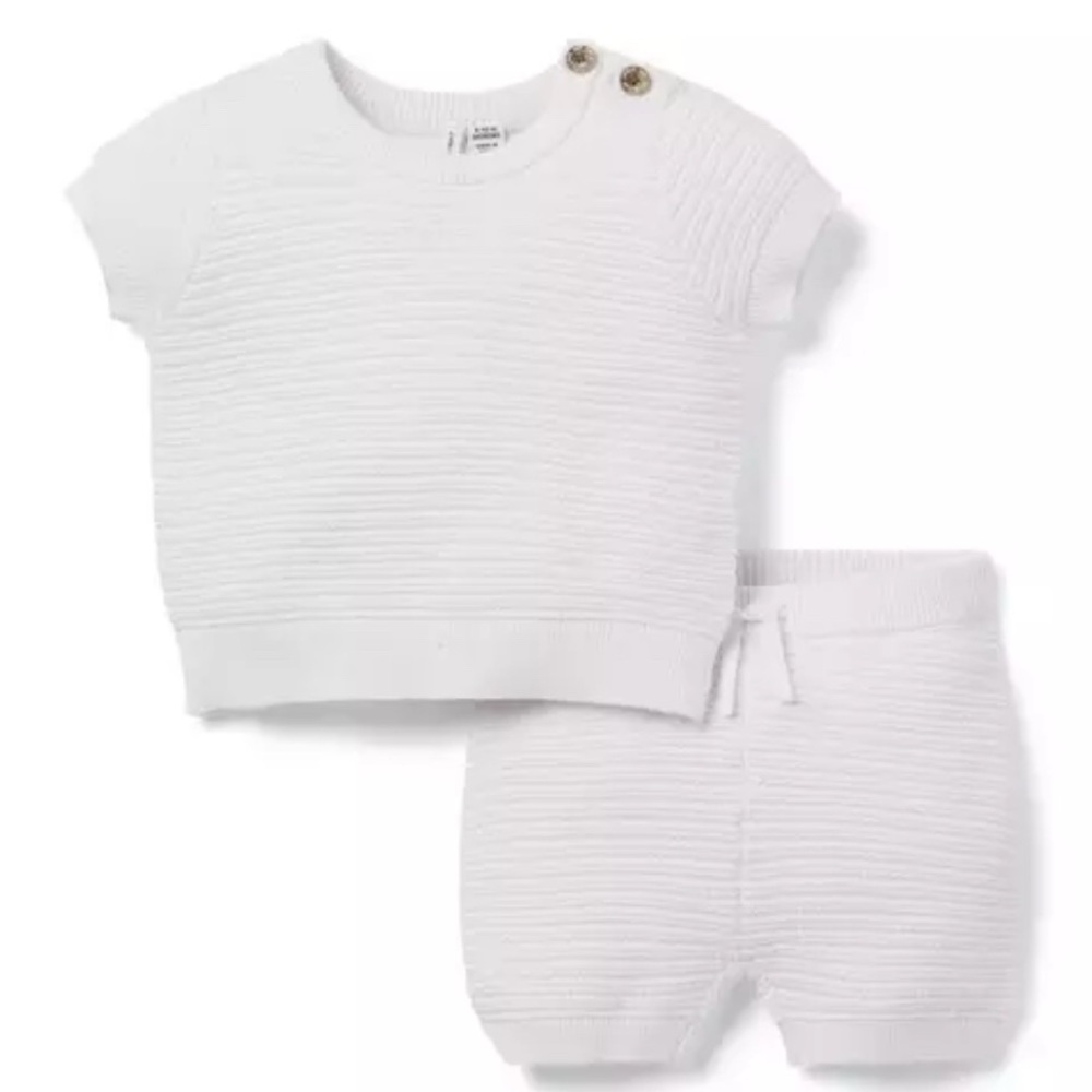 Janie and Jack • White Knit Matching Set